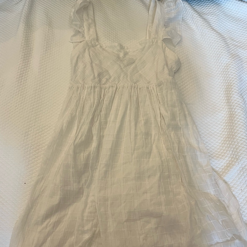 White Ruffled Sleeveless Dress
